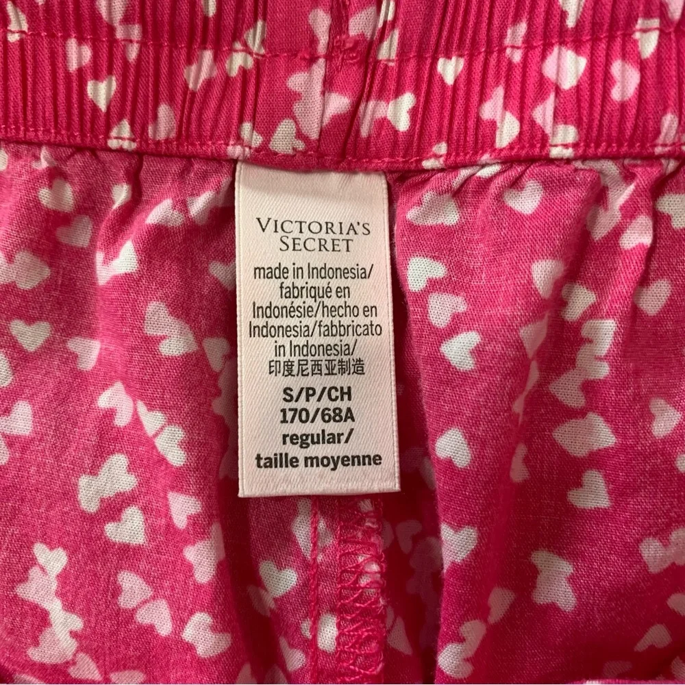 Victoria’s Secret Hearts Pajama Lounge Sleep Pants Joggers Pink Size Small